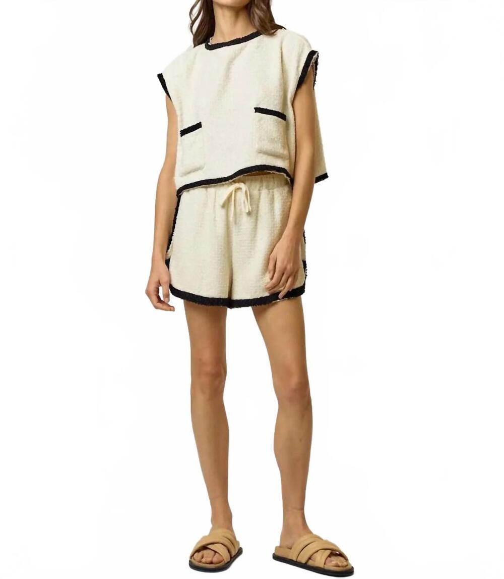 NEW LALAVON perfect combo top and short set in cream